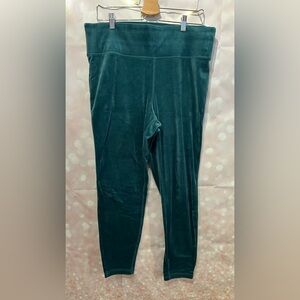 Lane Bryant Plus Size Velvet Green Athletic Leggings Size 18/20